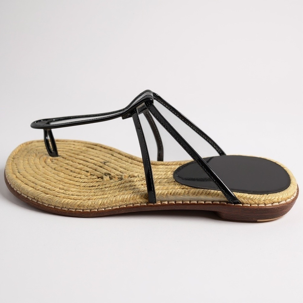 kate spade Black Strappy Woven Footbed Sandal